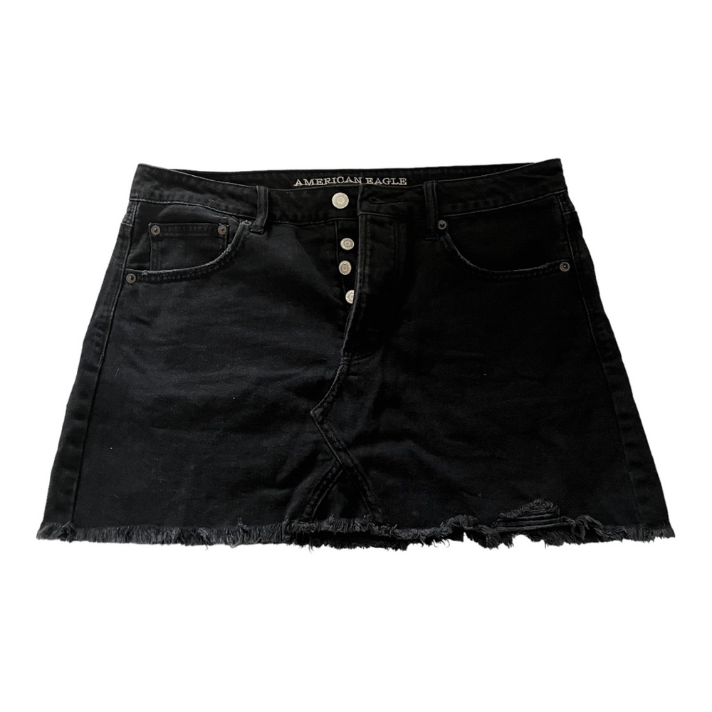 Black Mini Jean Skirt